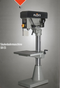 SB E5 sloupová vrtačka FLOTT, vřeteno MK III 